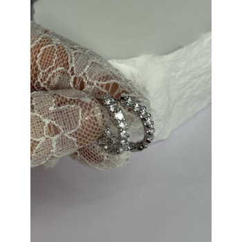 925 Sterling Silver CZ Earrings Length 0.7 Inch