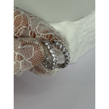 925 Sterling Silver CZ Earrings Length 0.7 Inch