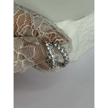 925 Sterling Silver CZ Earrings Length 0.7 Inch