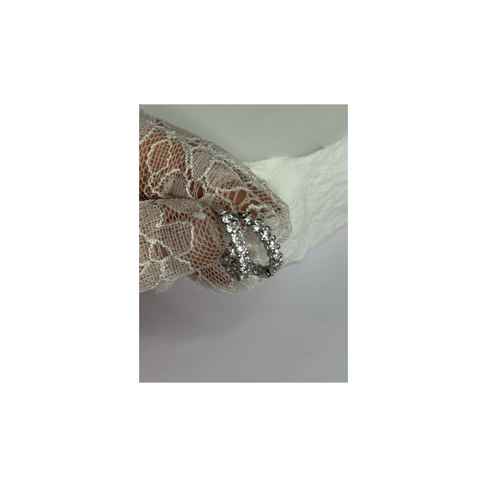 925 Sterling Silver CZ Earrings Length 0.7 Inch