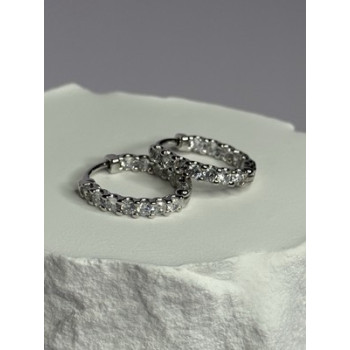 925 Sterling Silver CZ Earrings Length 0.7 Inch