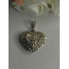 925 Sterling Silver Heart Pendant Length 1.40 Inch