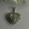 925 Sterling Silver Heart Pendant Length 1.40 Inch