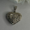 925 Sterling Silver Heart Pendant Length 1.40 Inch