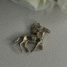Horse & Jockey Lucky Racing Race Charm Pendant 925 Sterling Silver Length 1 Inch