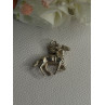 Horse & Jockey Lucky Racing Race Charm Pendant 925 Sterling Silver Length 1 Inch