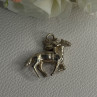 Horse & Jockey Lucky Racing Race Charm Pendant 925 Sterling Silver Length 1 Inch