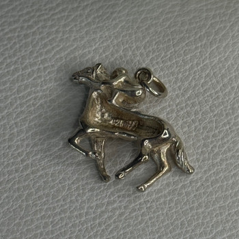 Horse & Jockey Lucky Racing Race Charm Pendant 925 Sterling Silver Length 1 Inch