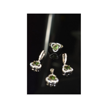 925 STERLING SILVER ALPANITE & CZ  JEWELRY SET TURKEY