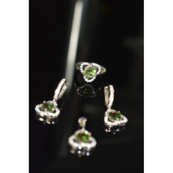 925 Sterling Silver Alpanite & CZ Jewelry SET Turkey