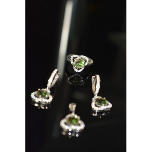 925 Sterling Silver Alpanite & CZ Jewelry SET Turkey