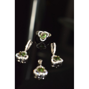925 Sterling Silver Alpanite & CZ Jewelry SET Turkey