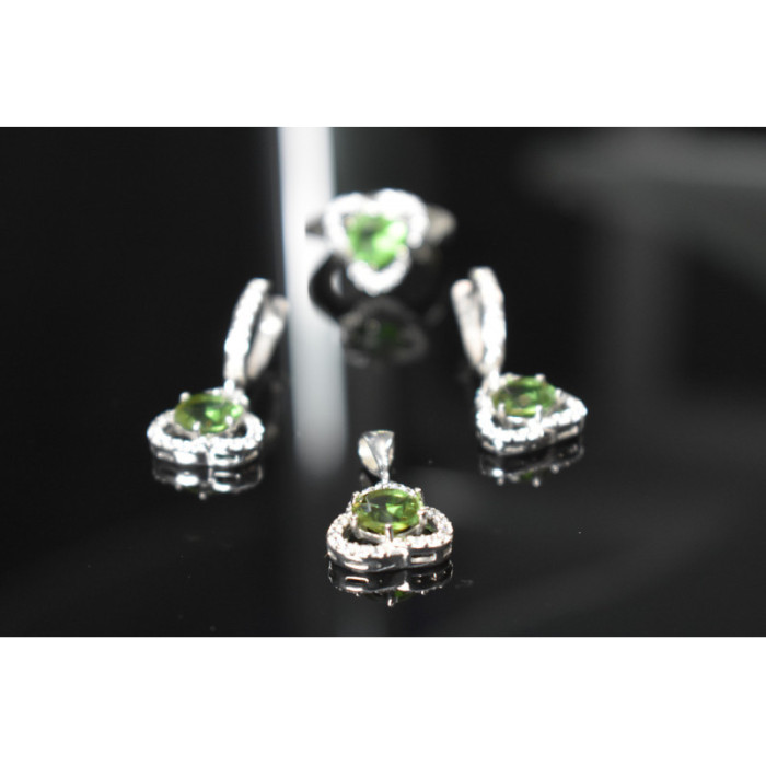 925 STERLING SILVER ALPANITE & CZ  JEWELRY SET TURKEY