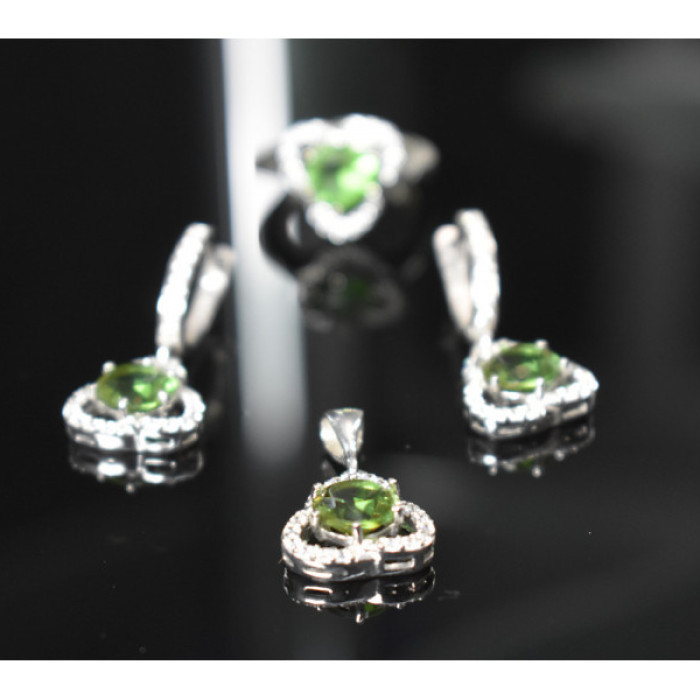 925 Sterling Silver Alpanite & CZ Jewelry SET Turkey