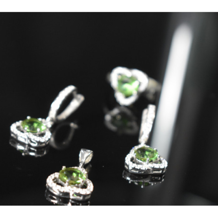 925 Sterling Silver Alpanite & CZ Jewelry SET Turkey