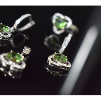 925 Sterling Silver Alpanite & CZ Jewelry SET Turkey