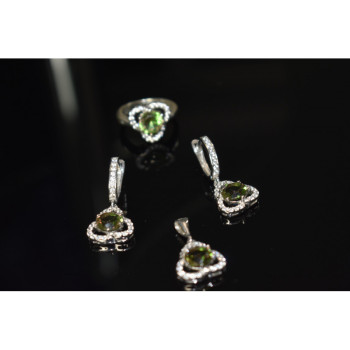 925 STERLING SILVER ALPANITE & CZ  JEWELRY SET TURKEY