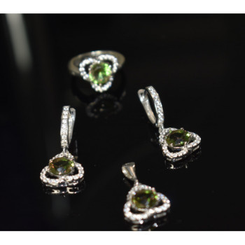 925 Sterling Silver Alpanite & CZ Jewelry SET Turkey