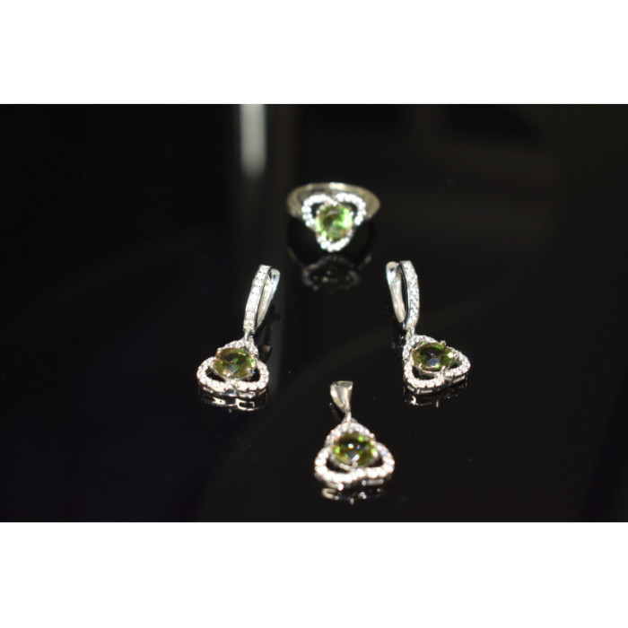 925 STERLING SILVER ALPANITE & CZ  JEWELRY SET TURKEY