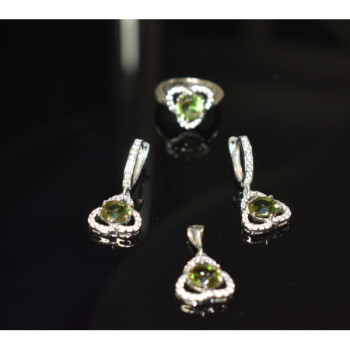 925 Sterling Silver Alpanite & CZ Jewelry SET Turkey