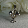925 Sterling Silver Pearl Dolphins Pendant Length 1 Inch