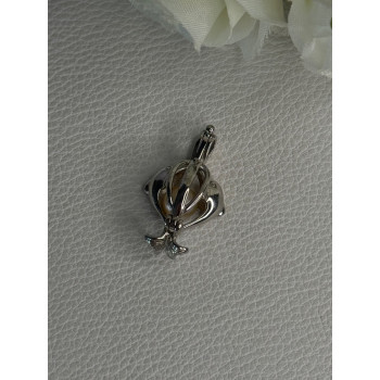 925 STERLING SILVER PEARL DOLPHINS PENDANT LENGTH 1 INCH