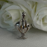 925 Sterling Silver Pearl Dolphins Pendant Length 1 Inch