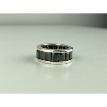 925 Sterling Silver Blue CZ Ring Size 7.5