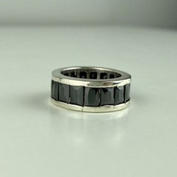 925 Sterling Silver Blue CZ Ring Size 7.5