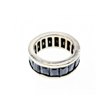 925 Sterling Silver Blue CZ Ring Size 7.5