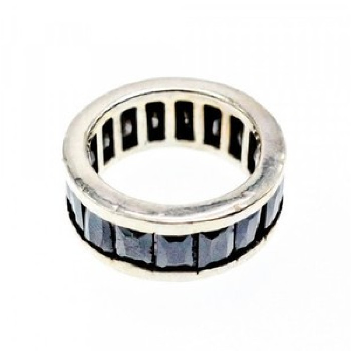 925 Sterling Silver Blue CZ Ring Size 7.5