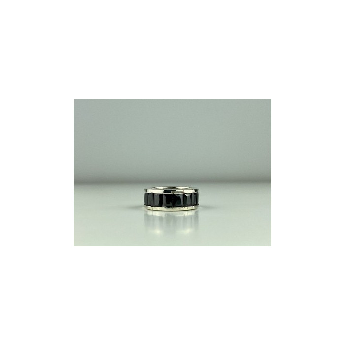 925 Sterling Silver Blue CZ Ring Size 7.5