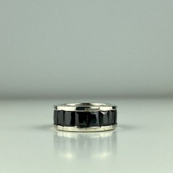 925 Sterling Silver Blue CZ Ring Size 7.5