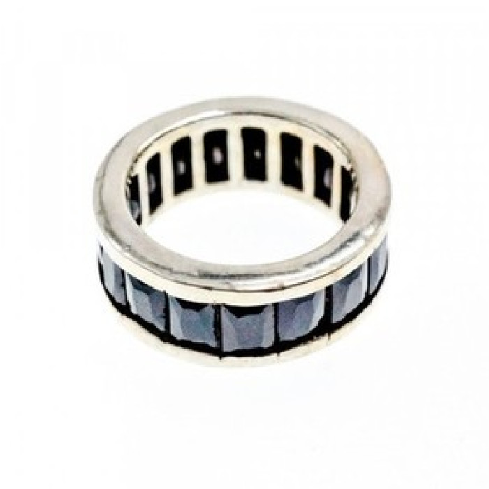 925 Sterling Silver Blue CZ Ring Size 7.5