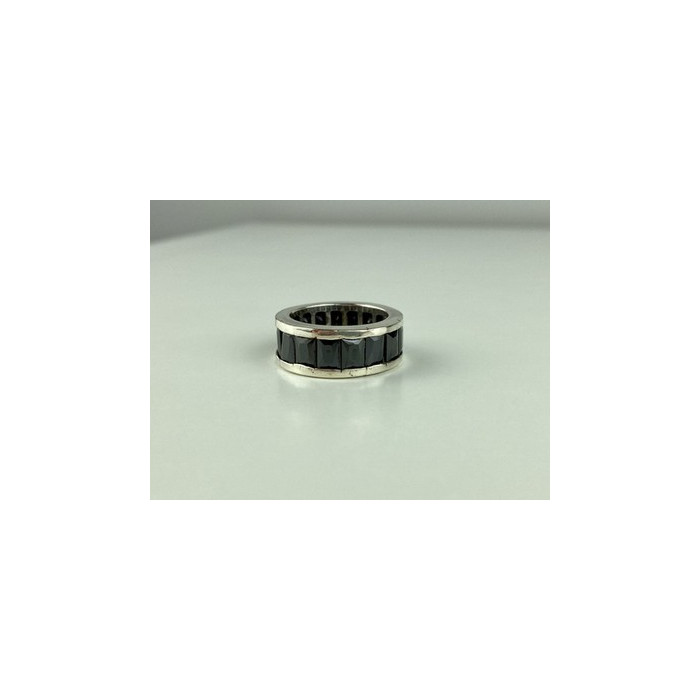 925 Sterling Silver Blue CZ Ring Size 7.5