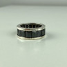 925 Sterling Silver Blue CZ Ring Size 7.5