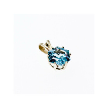 925 Sterling Silver Blue Topaz Pendant