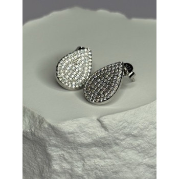 925 Sterling Silver Drop CZ Earrings Length 0.65 Inch