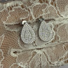 925 Sterling Silver Drop CZ Earrings Length 0.65 Inch