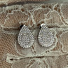 925 Sterling Silver Drop CZ Earrings Length 0.65 Inch