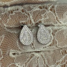 925 Sterling Silver Drop CZ Earrings Length 0.65 Inch