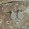 925 Sterling Silver Drop CZ Earrings Length 0.65 Inch