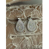 925 Sterling Silver Drop CZ Earrings Length 0.65 Inch