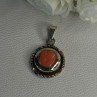 Vintage 925 Sterling Silver Carnelian Pendant Length 1.60 Inch