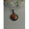 Vintage 925 Sterling Silver Carnelian Pendant Length 1.60 Inch
