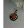 Vintage 925 Sterling Silver Carnelian Pendant Length 1.60 Inch