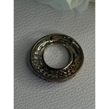 925 Sterling Silver Multi Color Spinel Round Pendant Length 1 Inch