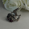 925 Sterling Silver Bird Pyrope Garnet Charm Pendant Length 1 Inch