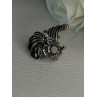 925 Sterling Silver Bird Pyrope Garnet Charm Pendant Length 1 Inch