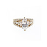 925 Sterling Silver Gold Plated CZ Ring Size 6.5